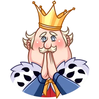 🙏 36aacae8 国王, 皇家, 皇冠, 卡通, 富丽堂皇, 君主 telegram sticker