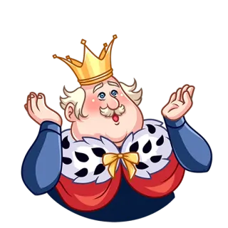 🤷‍♂️ 4c83116e 国王, 皇室, 耸肩, 困惑, 问题, 卡通, 人物, 皇冠 telegram sticker