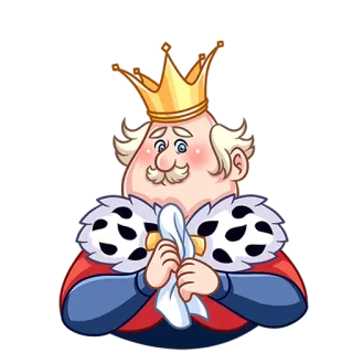 ☺️ 721045a1 国王, 皇家, 皇冠, 卡通, 角色, 君主, 皇室 telegram sticker