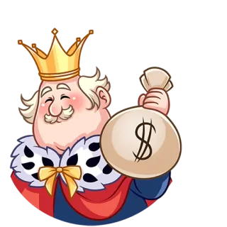 🤑 8d6d611b 国王, 钱, 包, 美元符号, 财富, 皇室, 皇冠 telegram sticker