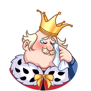 😪 c07e1a08 国王, 哭泣, 悲伤, 皇家, 皇冠, 卡通, 表情符号 telegram sticker