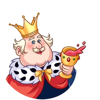 🍷 f6981f72 国王, 皇冠, 皇家, 葡萄酒, 卡通 telegram sticker