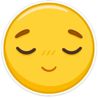 😌 220d0a55 emoji, smiley, face, calm, peaceful telegram sticker