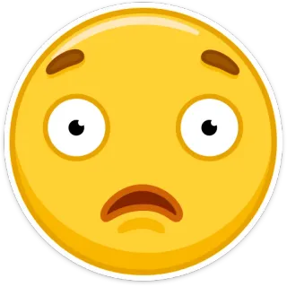 😧 58c644b4 emoji, surprised, shocked, expression, face, yellow telegram sticker