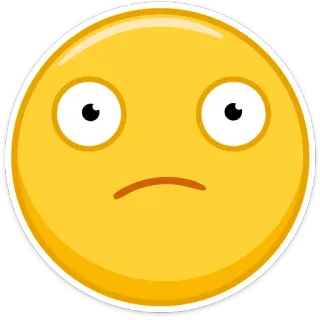 ☹️ eedcac25 emoji, confused, yellow, face, sticker telegram sticker