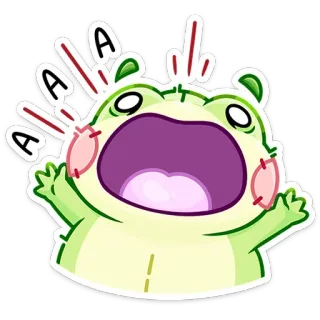 🗣 53dc9597 ALALA Cartoon, Ausdruck, Niedlich, Figur, Tier, Frosch telegram sticker