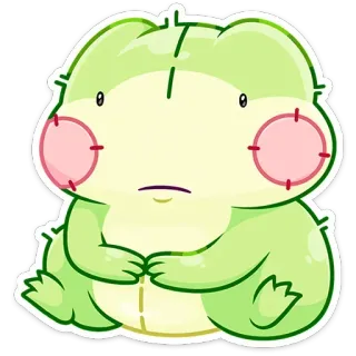 😐 7dad4c3f Frosch, süß, grün, Plüsch, kawaii, Cartoon, Aufkleber telegram sticker