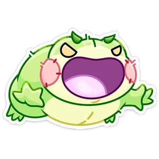 🤬 5ae9fc72 rana, mostro, cartone animato, divertente, carino, arrabbiato telegram sticker