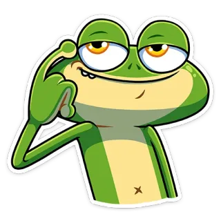 😏 17577c81 grenouille, dessin animé, animal, drôle, mignon, autocollant telegram sticker