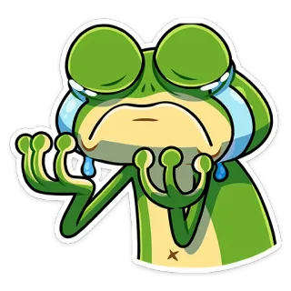 😭 b2983664 grenouille, pleurer, triste, emoji, dessin animé, larmes telegram sticker