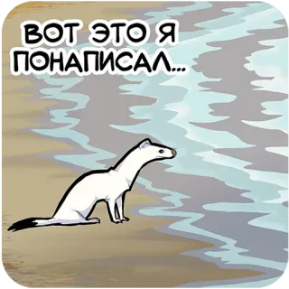 💦 79422ac6 ВОТ ЭТО Я ПОНАПИСАЛ... donnola, animale, carino, cartone animato, divertente, frase telegram sticker