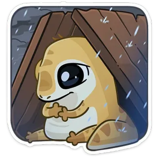 🌧 cae16638 จิ้งจก, สัตว์, น่ารัก, สติกเกอร์, ฝน, ที่หลบภัย, การ์ตูน telegram sticker
