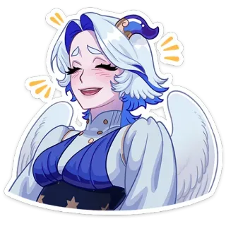 😅 bc2d4720 anime, angel, character, smile, wings, cute whatsapp sticker