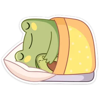 😴 dcb13921 กบ, การนอนหลับ, กำลังนอนหลับ, น่ารัก, สัตว์, การ์ตูน, คาวาอิ, ผ่อนคลาย whatsapp sticker