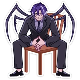 😈 4b14bfe1 动漫, 角色, 蜘蛛, 翅膀, 套装, 男性 telegram sticker