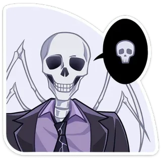 💀 ac03aa94 骷髅, 头骨, 吓人, 贴纸, 万圣节, 西装 telegram sticker