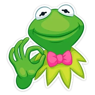 👌 57a36a7f Kermit the Frog kermit, rana, gesto ok, gesto mano, rana cartone telegram sticker