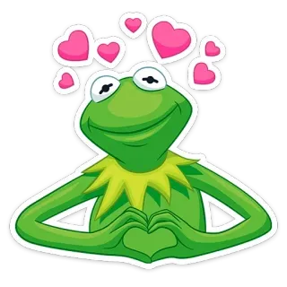 🫶 6b19b92f Kermit the Frog Kermit, rana, amore, cuore, carino, muppet, emozioni telegram sticker