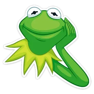 🙂 6ed1f5c4 Kermit the Frog kermit, rana, muppets, burattino, verde, pensieroso telegram sticker
