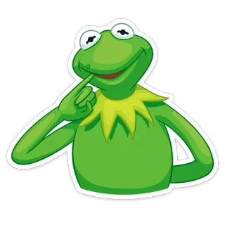 😀 ef10df17 Kermit the Frog kermit, rana, muppets, burattino, verde, pensando, meme telegram sticker