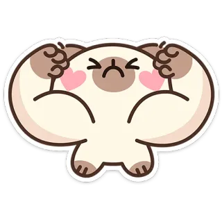 💪 2fe9e6f6 cat, cute, angry, pink hearts, cartoon, character, sticker telegram sticker