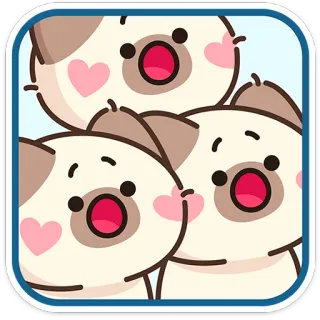 😮 3950e1b6 cute, animal, kawaii, sticker, hearts, adorable telegram sticker
