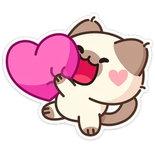 😘 40a96cd2 cat, heart, love, cute, sticker, cartoon, animal, affection telegram sticker