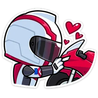 🥰 fae7dede motor, helm, pembalap, motor sport, kendaraan, cinta, hati telegram sticker