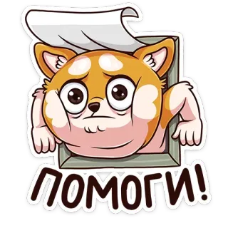 🤕 3e2ac1be ПОМОГИ! anjing, bantuan, imut, hewan, usang telegram sticker
