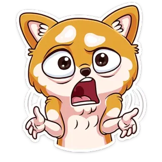 😵 9728d8ee doge, stiker, shiba inu, anjing, terkejut, bingung telegram sticker