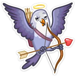 🏹 283699a1 pássaro, cupido, anjo, amor, flecha, arco, coração, asas whatsapp sticker