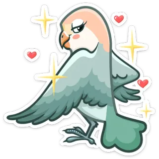 😌 be1913a9 pássaro, papagaio, fofo, amor, brilhos, animal, adesivo whatsapp sticker