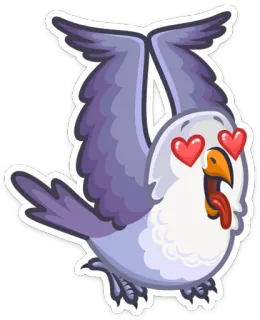 😍 fd0b9b27 Pássaro de desenho animado, Amor, Olhos de coração, Fofo, Adesivo de animal whatsapp sticker