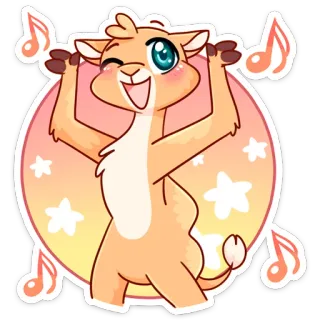 💃 747a6768 动物, 卡通, 美洲驼, 可爱, 快乐, 卡哇伊, 跳舞, 音乐 telegram sticker
