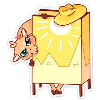 🌝 9c7cb071 卡通, 美洲驼, 太阳, 牛仔帽, 可爱, 插图, 贴纸 telegram sticker