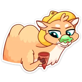 😒 d05052c2 骆驼, 冰淇淋, 卡通, 动物, 甜点 telegram sticker