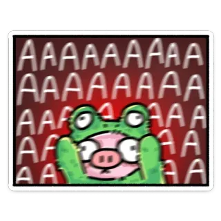😱 4f7282c5 AAAAAAAAAAAA กบ, หมู, กรีดร้อง, การ์ตูน whatsapp sticker