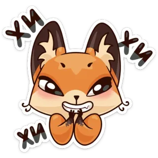 😈 3862140d renard, animal, dessin animé, mignon, autocollant, mammifère telegram sticker