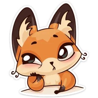 😒 561745de renard, animal, sticker, dessin animé, mignon telegram sticker