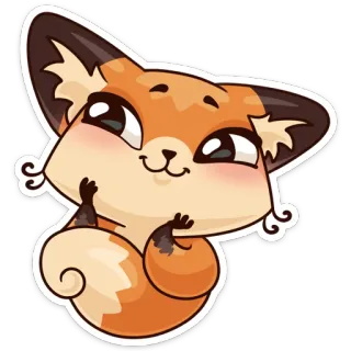 ☺️ 6f37ce2e renard, animal, mignon, dessin animé, autocollant telegram sticker