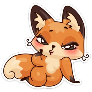 😚 ac8152e5 renard, animal, dessin animé, mignon, autocollant telegram sticker