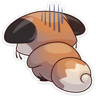😰 e67ac8df triste, chien, dessin animé, renard, chiot telegram sticker