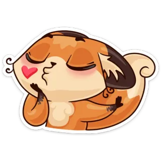 😘 fe864147 renard, animal, dessin animé, mignon, amour, baiser telegram sticker