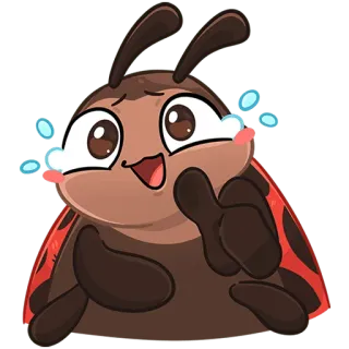 😂 25299a5b божья коровка, насекомое, мультфильм, милый, счастливый, слезы, глаза, улыбающийся telegram sticker