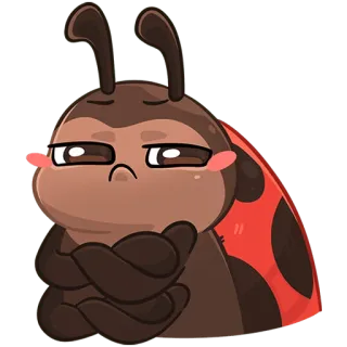 🙄 3967b54b божья коровка, жук, животное, милый, насекомое, мультфильм telegram sticker