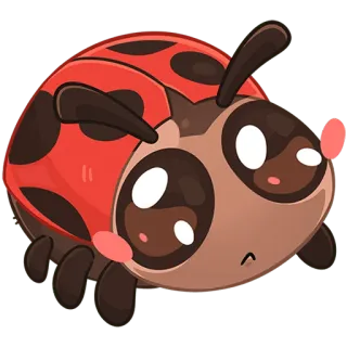 🥺 3e6fea0f божья коровка, насекомое, милый, каваий, животное, мультфильм telegram sticker