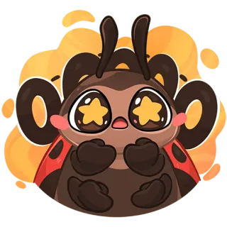 🤩 6bfc86c9 божья коровка, насекомое, милый, мультфильм, животное telegram sticker