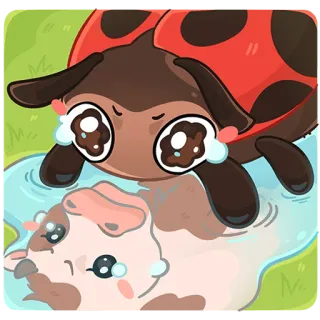 😭 8ccd1031 божья коровка, корова, грустный, плачущий, мультфильм, милый, животное telegram sticker