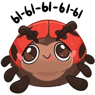 😬 a7c7c071 bla-bla-bla божья коровка, насекомое, милый, мультик, животное, каваи telegram sticker