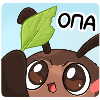 🍃 c8f7e663 ОПА милый, мультфильм, животное, глаза, опа, русский, растение telegram sticker